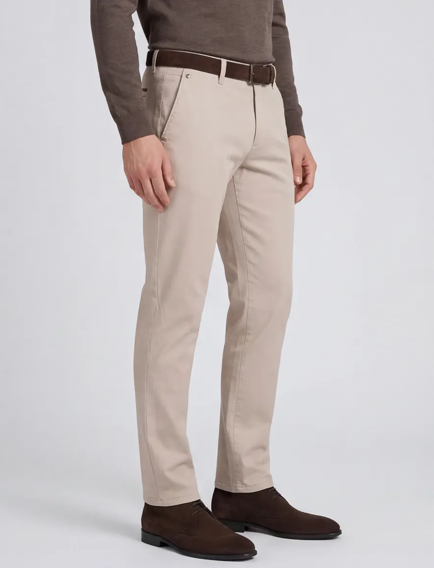 Beige pantalon Gardeur normale fit Bono