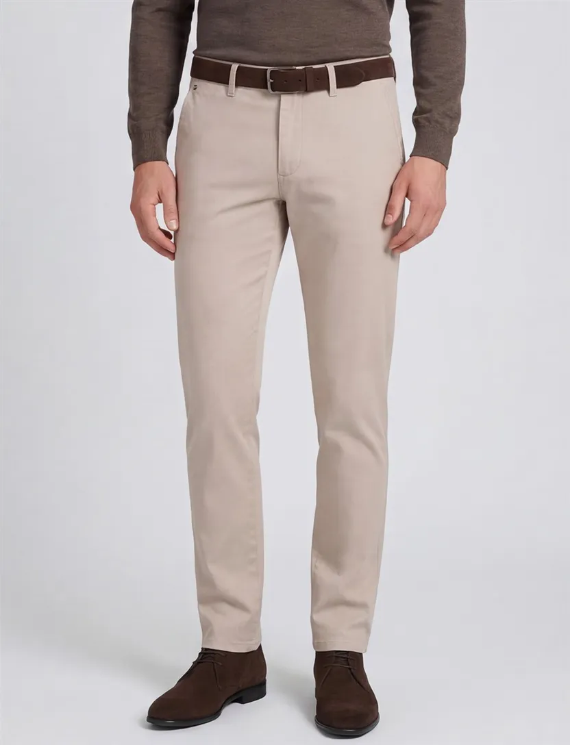 Pantalon Gardeur beige normale fit flatfront model