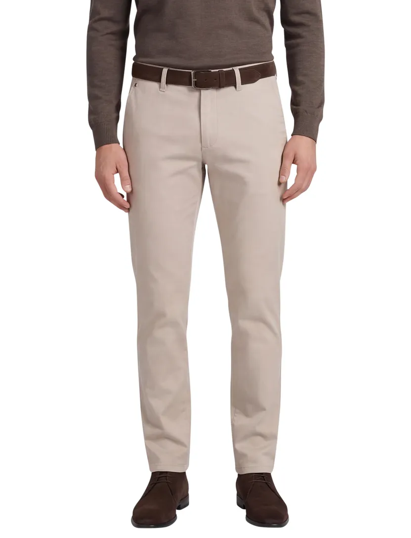 Pantalon Gardeur beige normale fit flatfront model