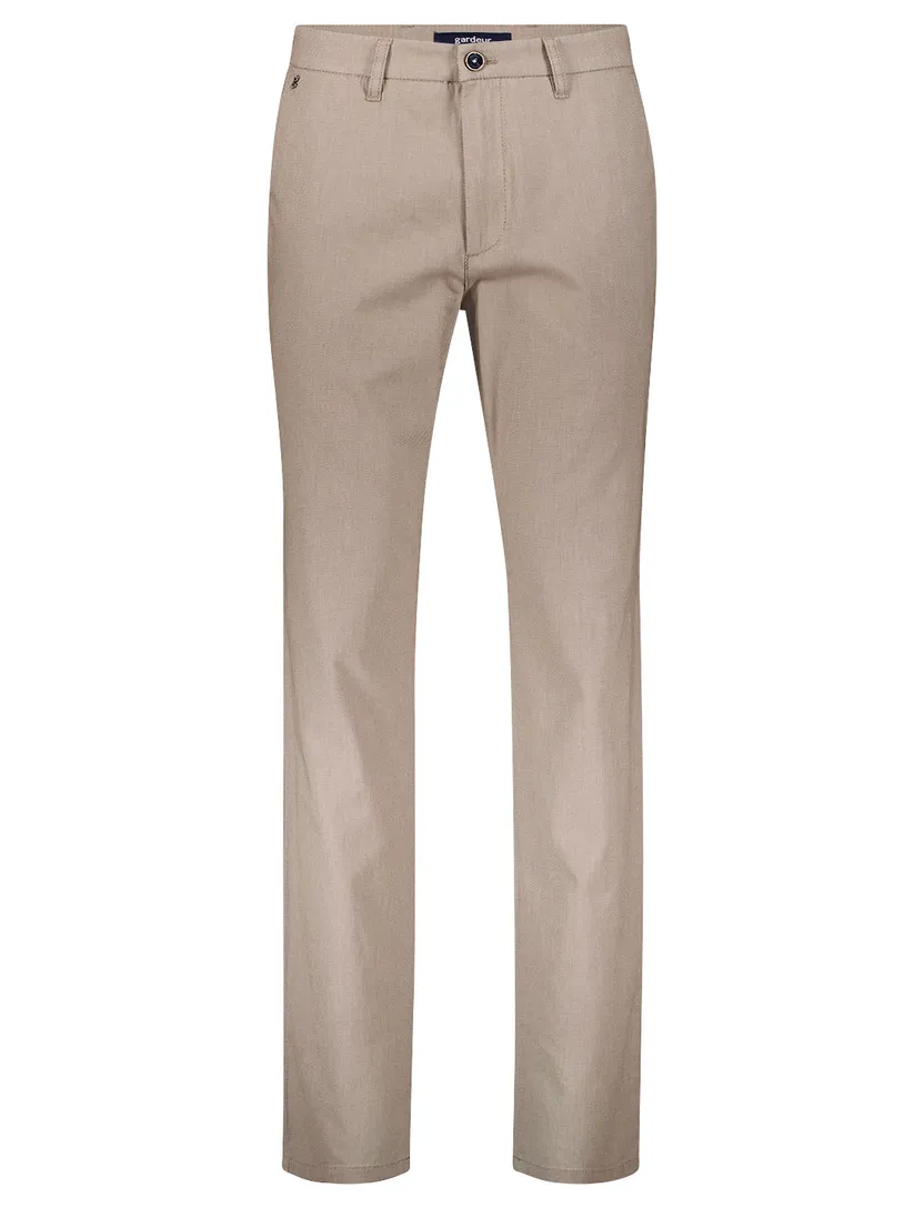 Bruine Pantalon Gardeur Modern Fit Bono katoen