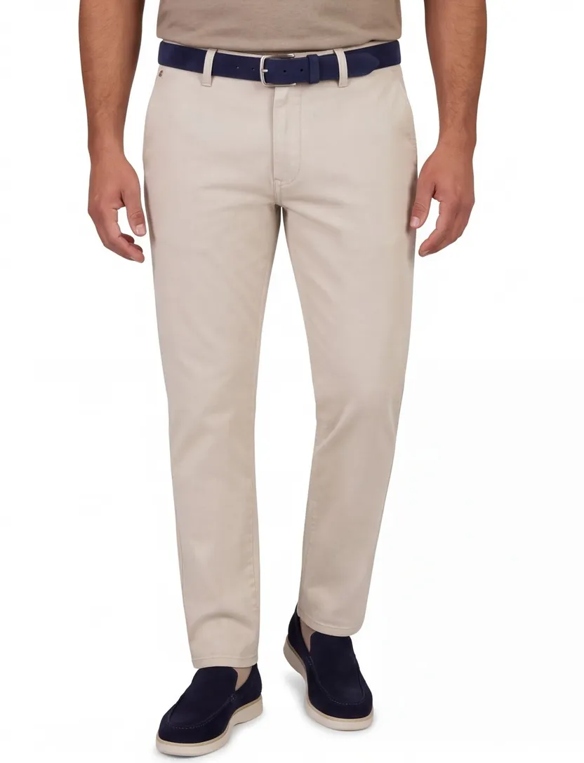 Pantalon flatfront model Gardeur Benito beige normale fit