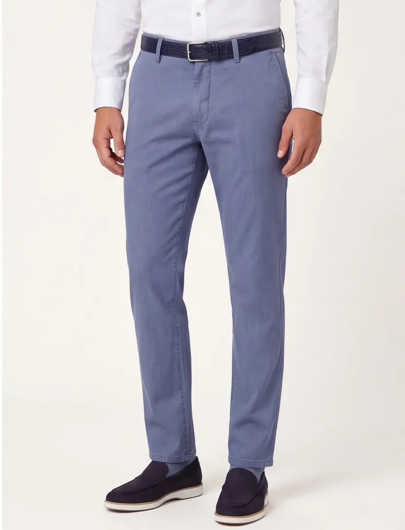Blauwe pantalon Gardeur Modern Fit Benito katoen