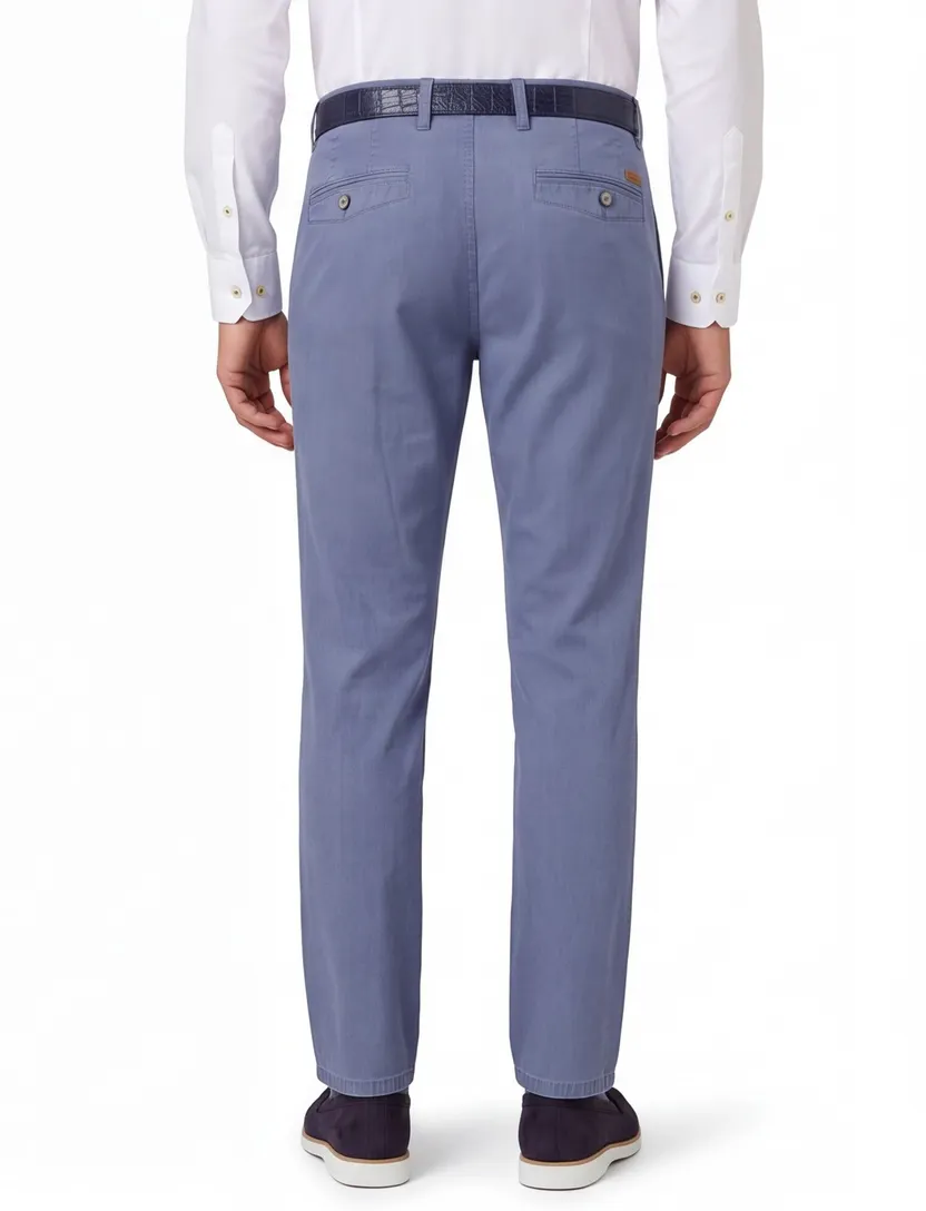 Blauwe pantalon Gardeur Modern Fit Benito katoen