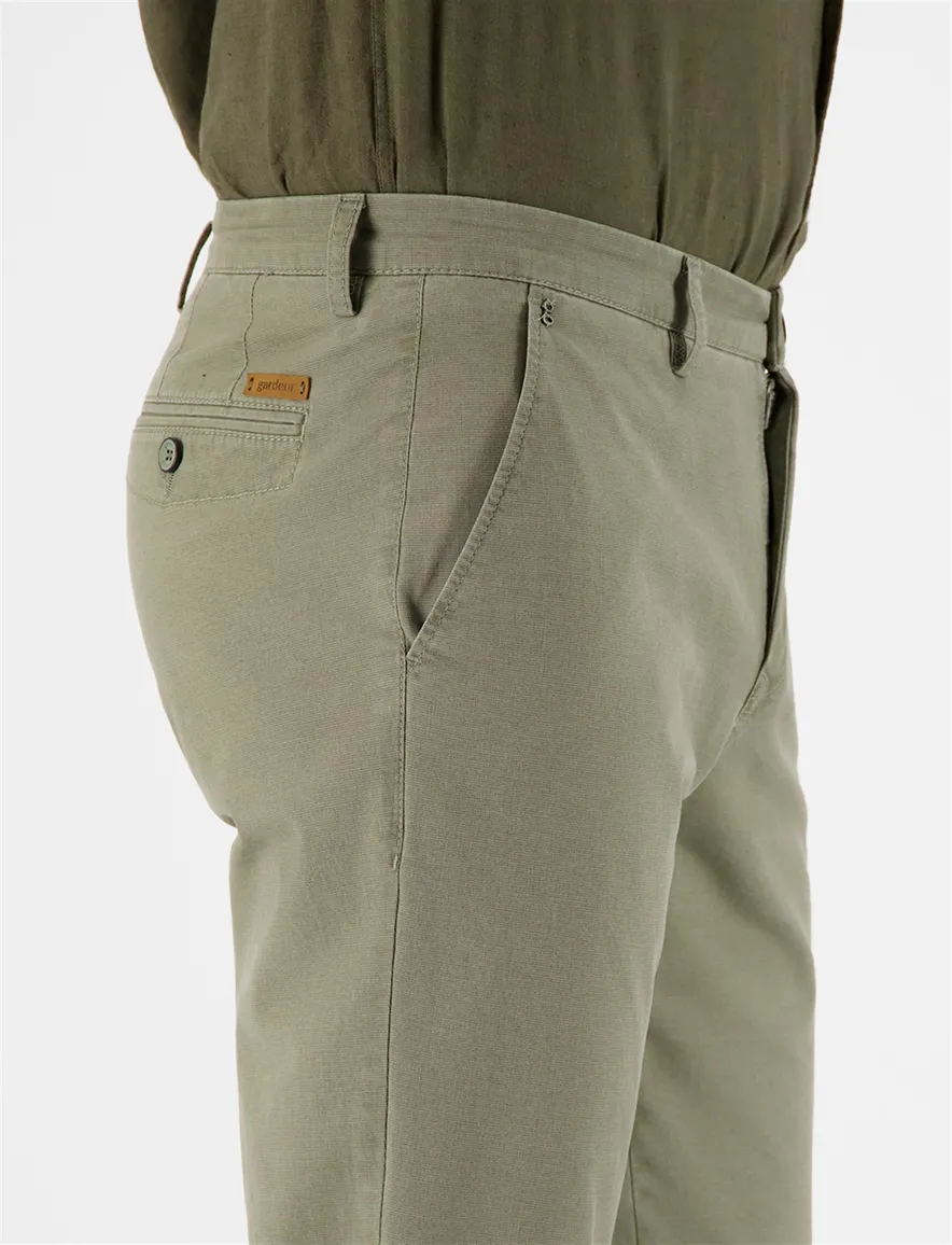 Groene pantalon flatfront model Gardeur Benito