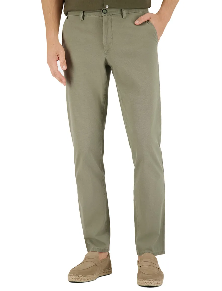 Groene pantalon flatfront model Gardeur Benito
