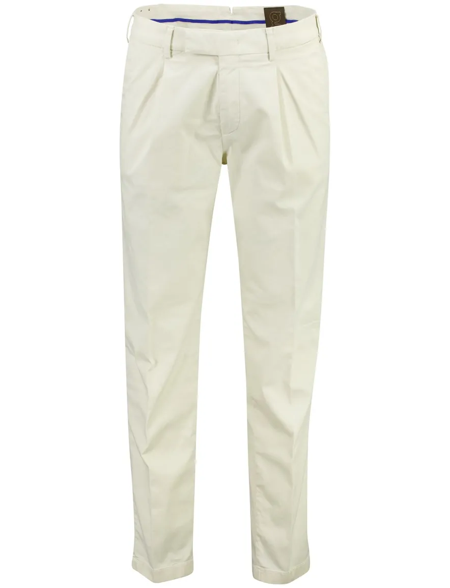 Creme pantalon Gardeur Tybalt zonder omslag