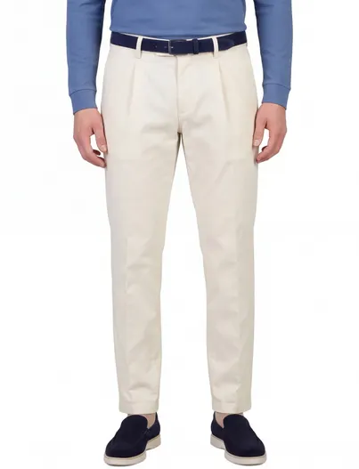 Gardeur Pantalon Gardeur Tybalt creme flatfront model normale fit