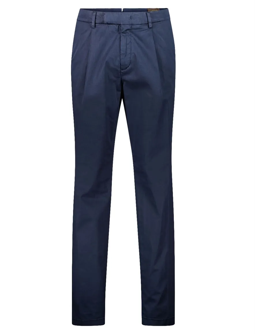 Donkerblauwe pantalon bandplooi Gardeur