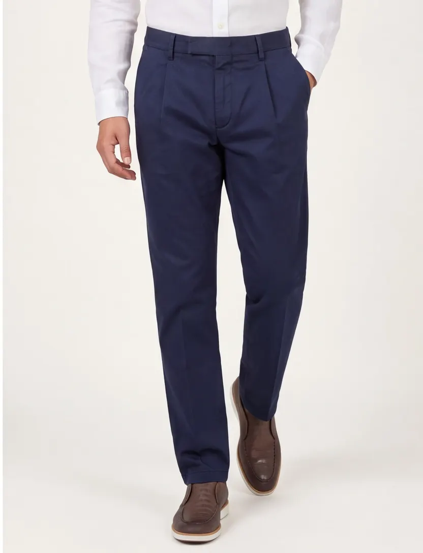 Pantalon donkerblauw Gardeur bandplooi