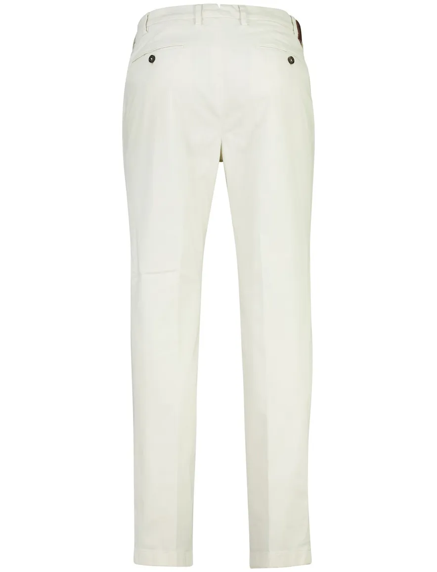 Broek Gardeur wit normale fit katoen