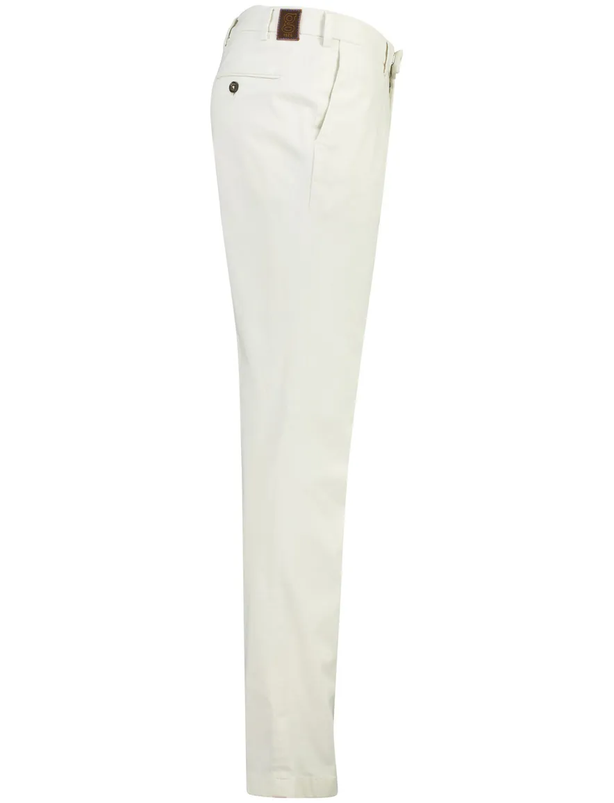 Broek Gardeur wit normale fit katoen