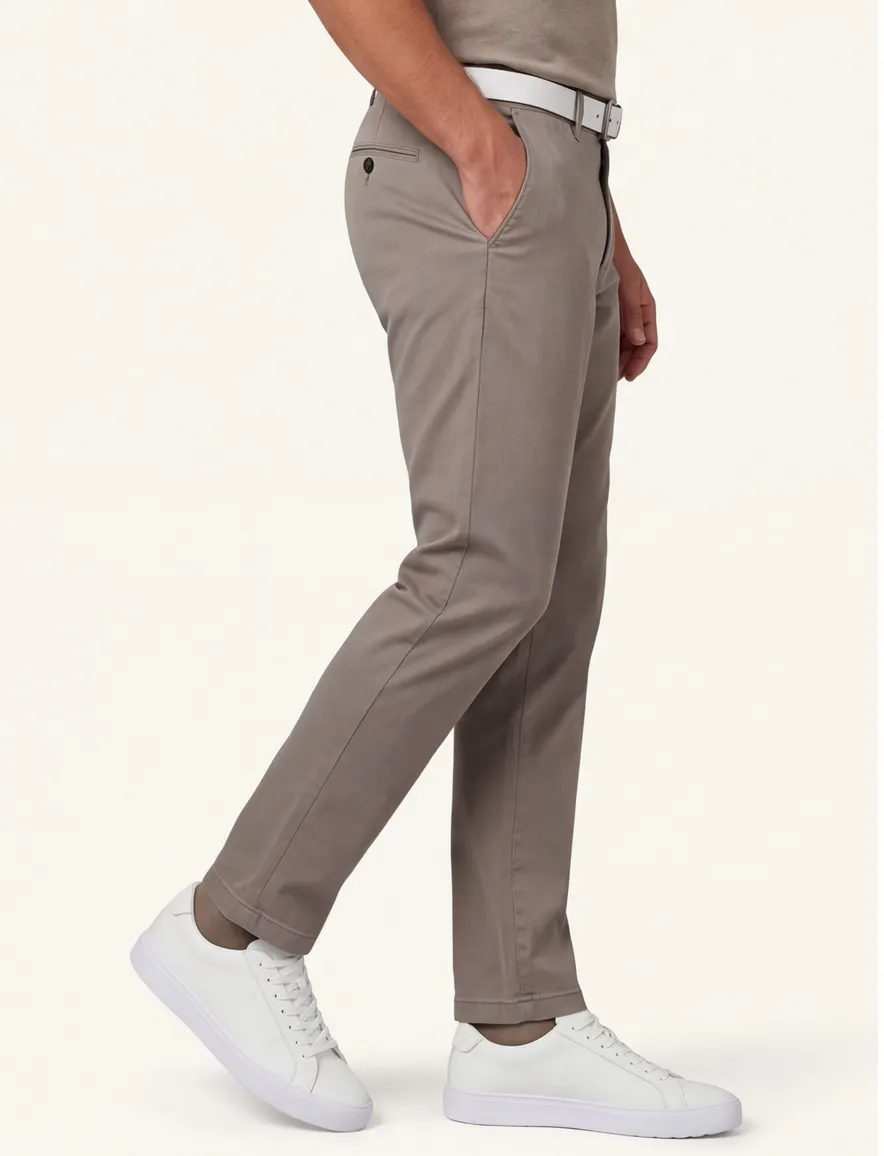 Gardeur pantalon groen effen katoen