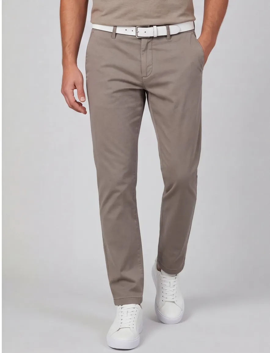 Gardeur pantalon groen effen katoen