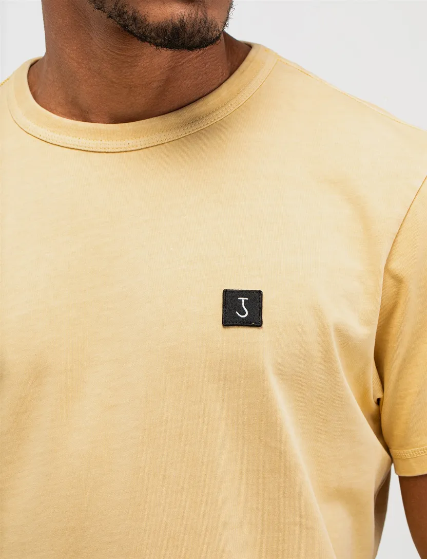 geel shirt Butcher of blue ronde hals effen