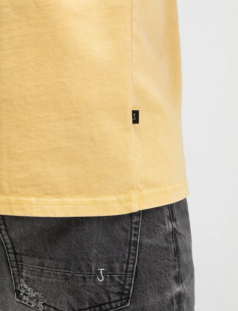 geel shirt Butcher of blue ronde hals effen