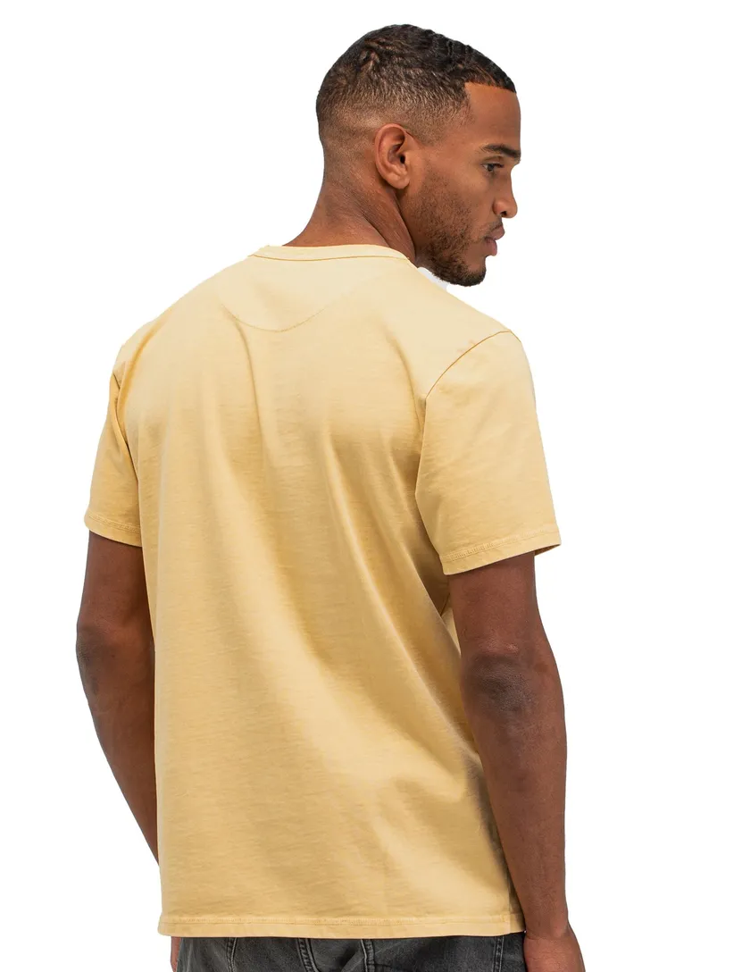 geel shirt Butcher of blue ronde hals effen
