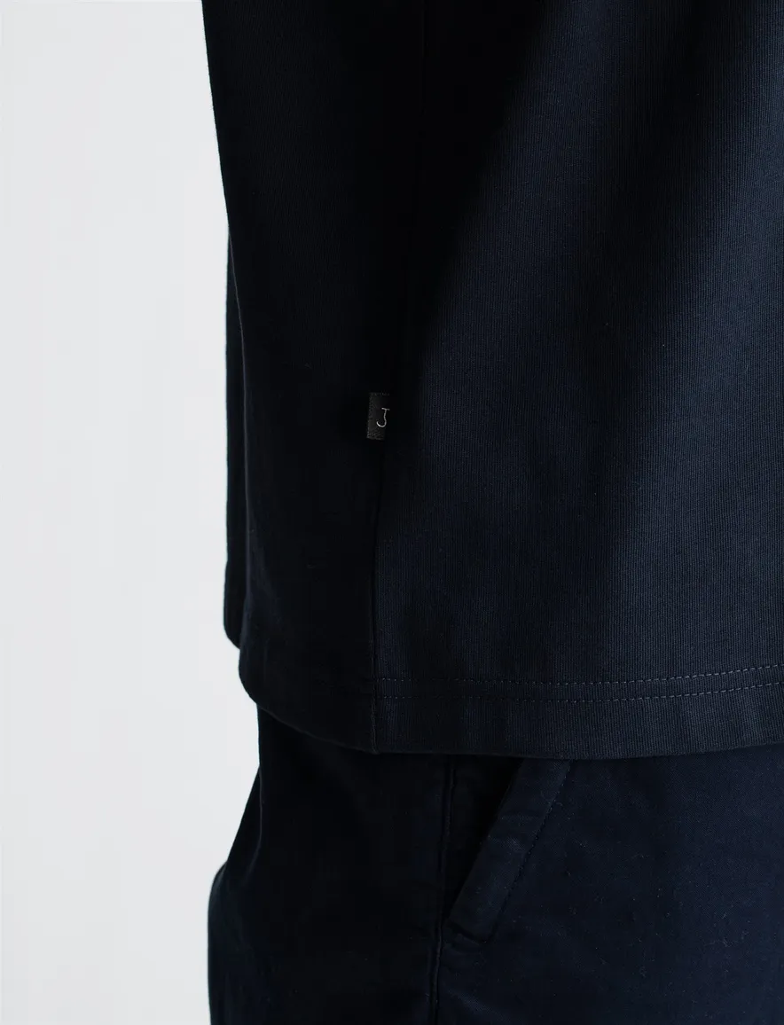 Butcher of blue shirt donkerblauw effen