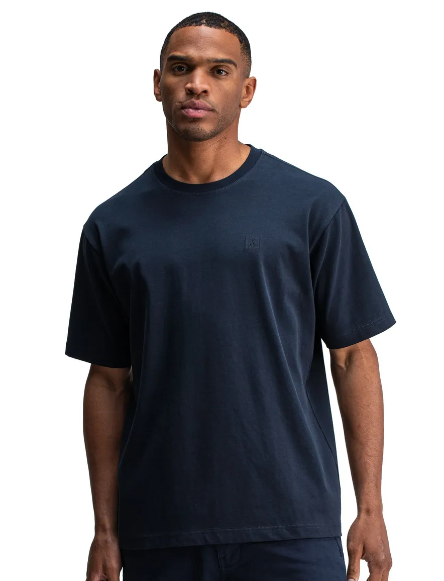 Butcher of blue shirt donkerblauw effen