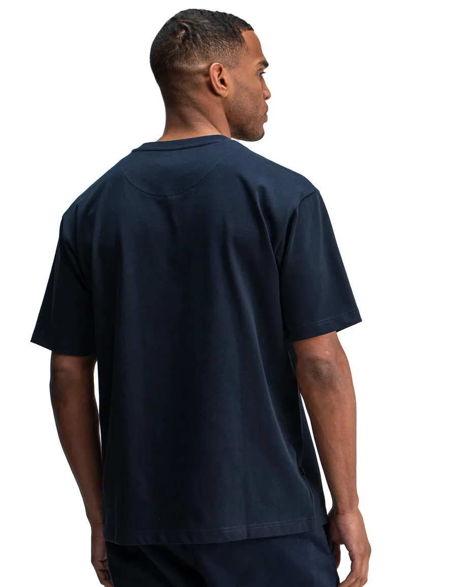 Butcher of blue shirt donkerblauw effen