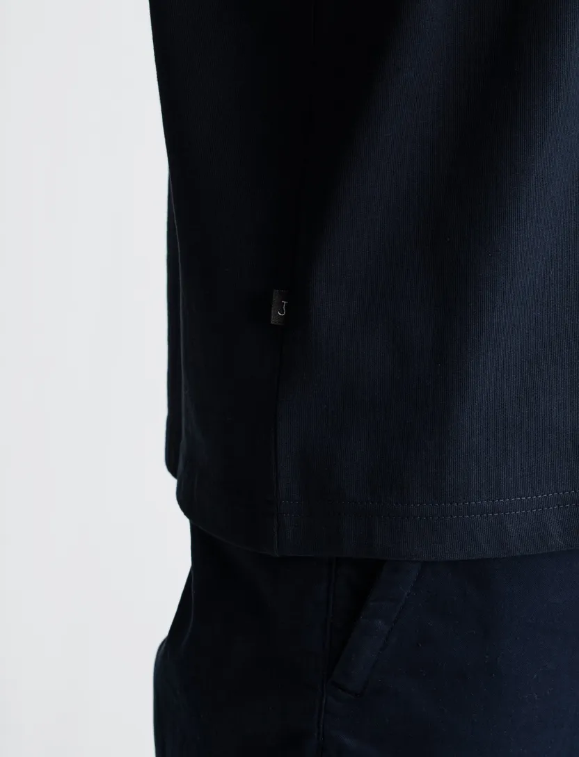Navy katoen shirt Butcher of blue effen