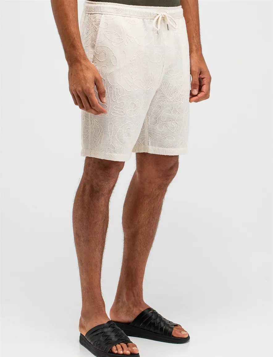 Butcher of Blue korte broek structuur wit