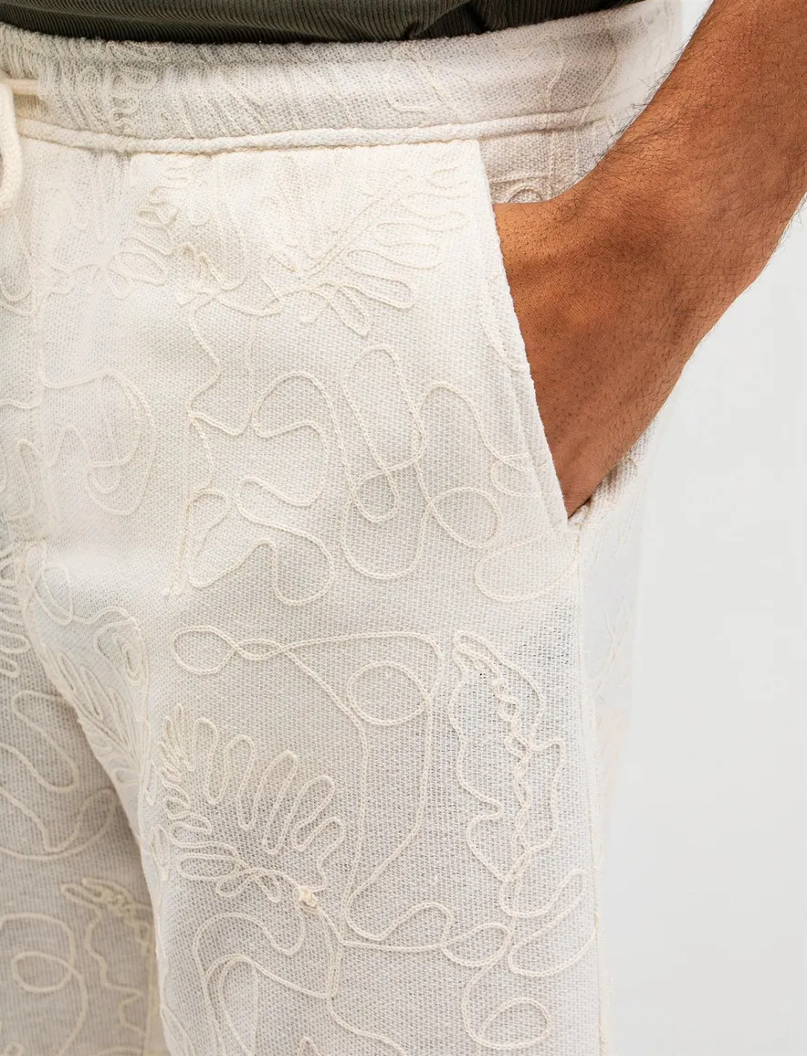 Butcher of Blue korte broek structuur wit