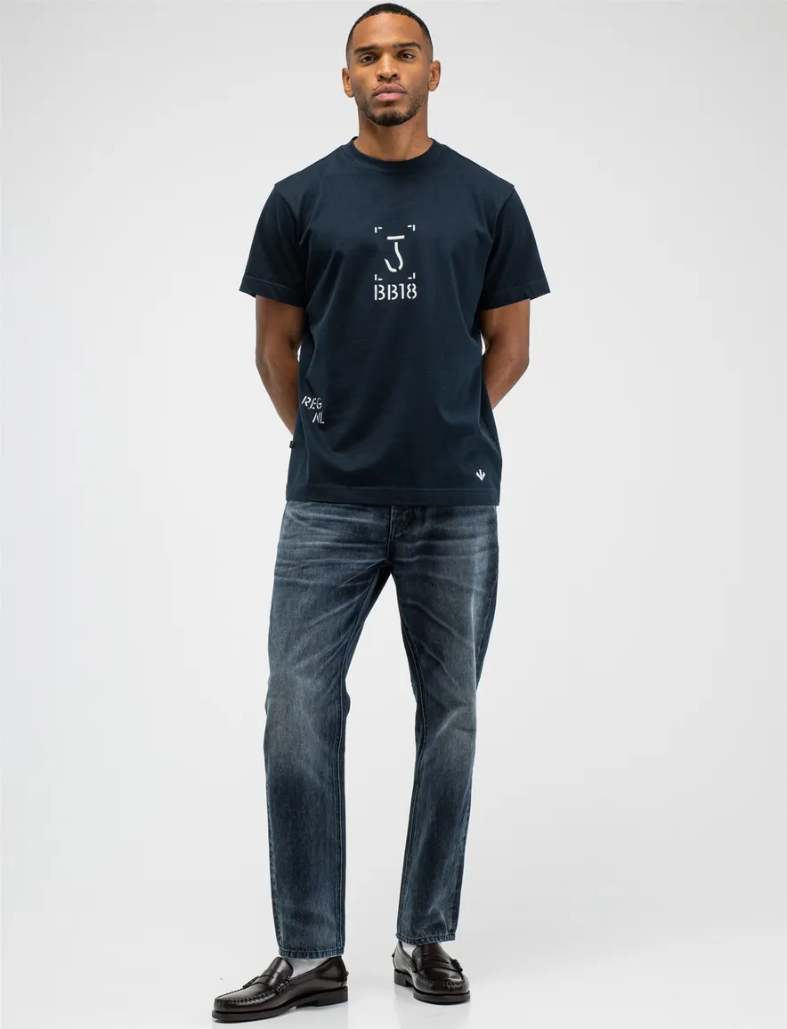 Butcher of Blue T-shirt donkerblauw met print