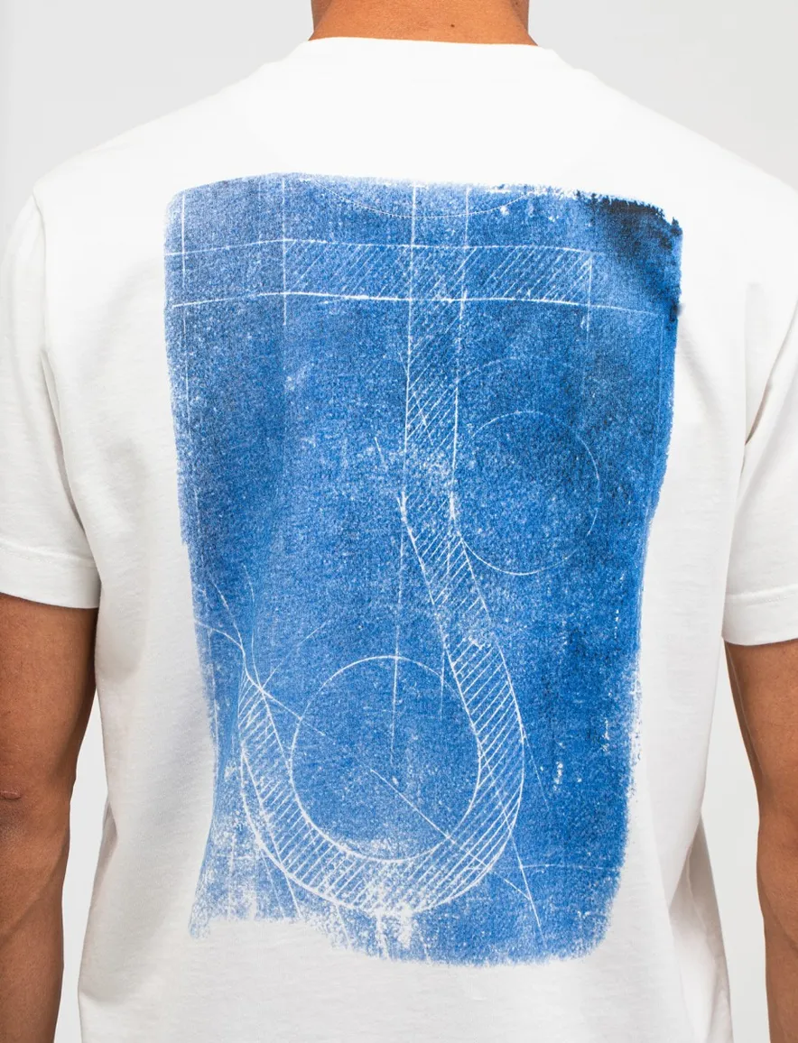 Butcher of Blue T-shirt wit backprint blauw