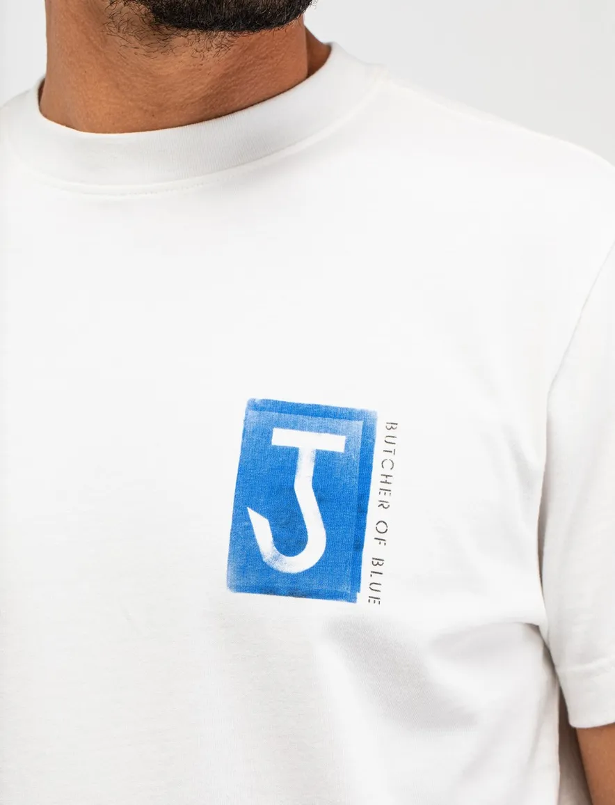 Butcher of Blue T-shirt wit backprint blauw