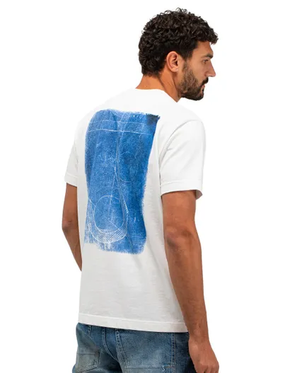 Butcher of Blue Butcher of Blue T-shirt wit backprint blauw