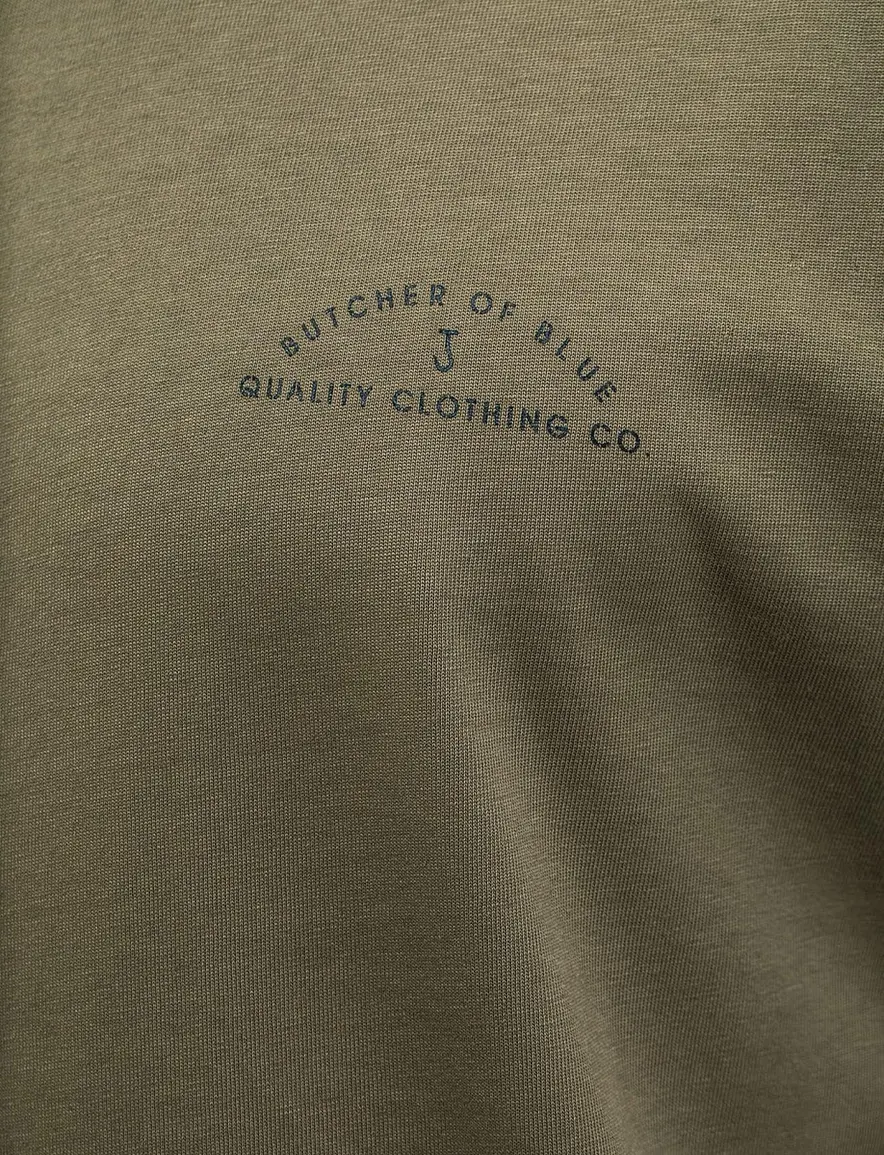 Butcher of Blue T-shirt groen backprint letters