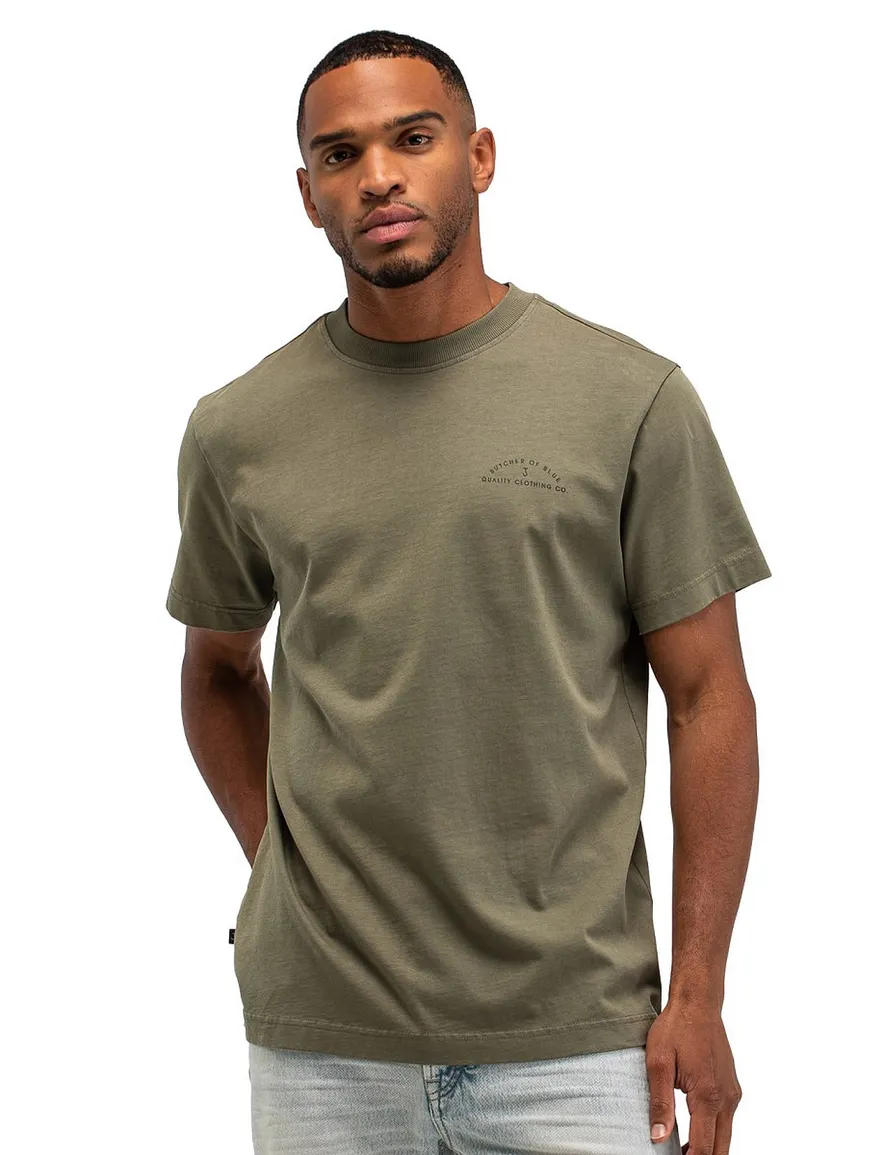 Butcher of Blue T-shirt groen backprint letters