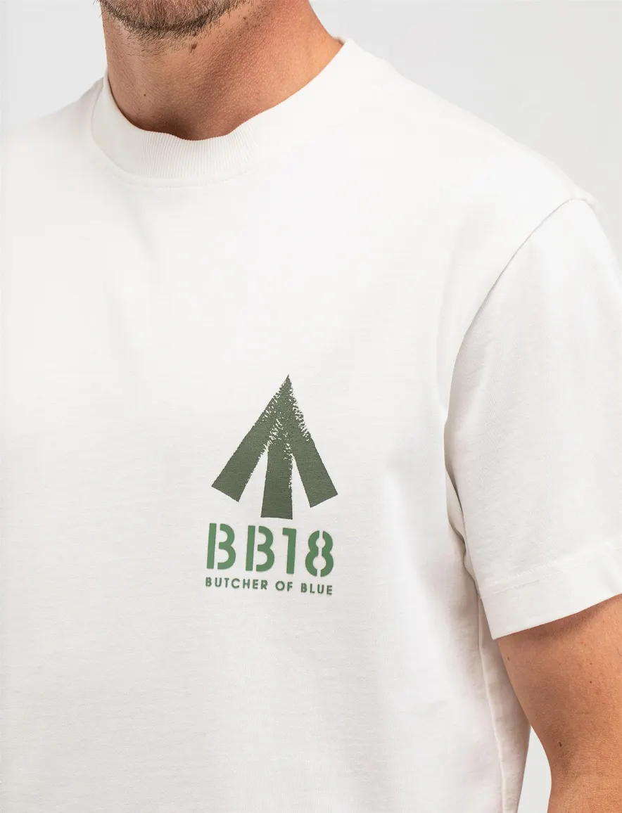 Butcher of Blue wit t-shirt korte mouw met groene backprint