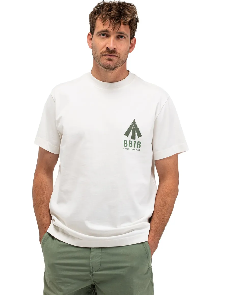 Butcher of Blue wit t-shirt korte mouw met groene backprint