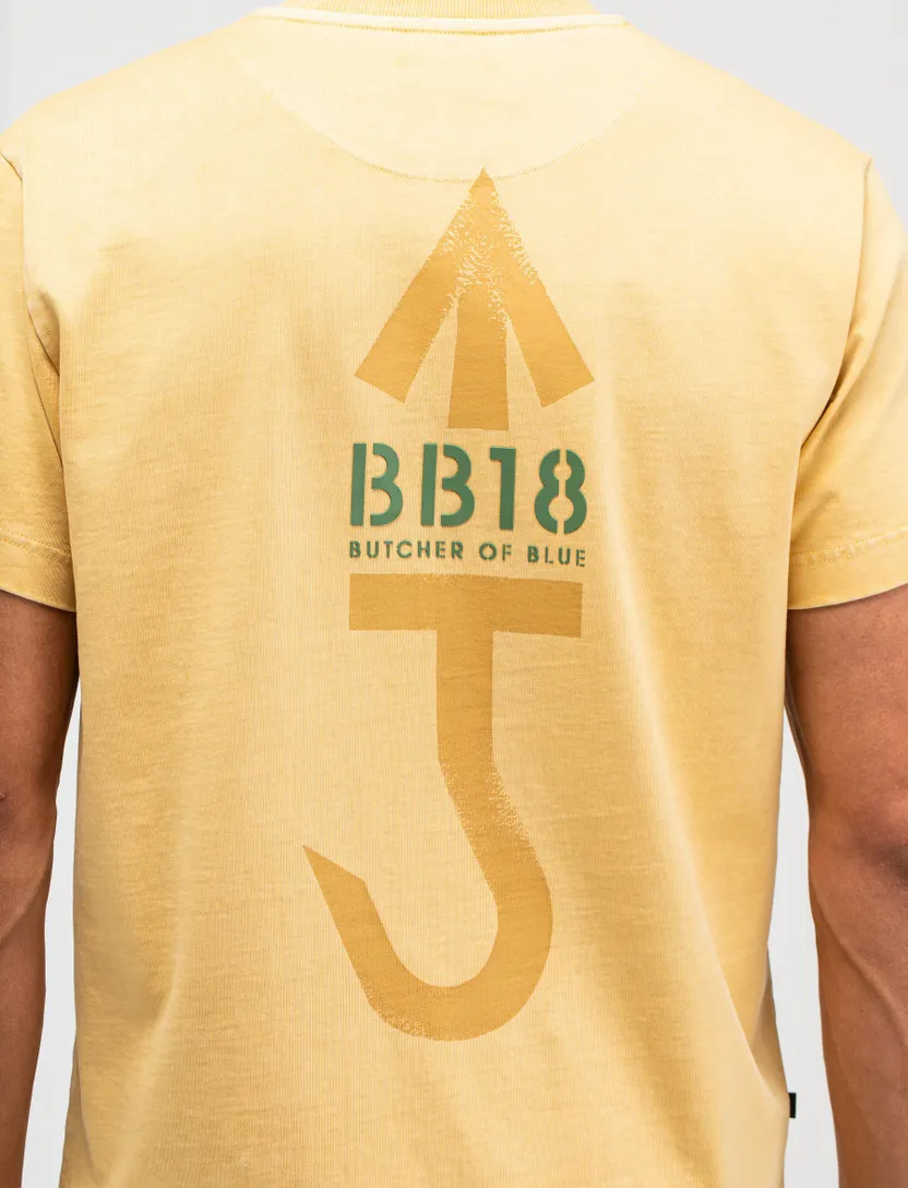 Gele t-shirt ronde hals Butcher of Blue met backprint