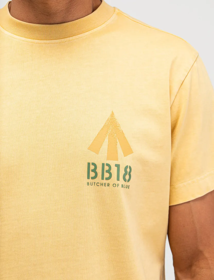Gele t-shirt ronde hals Butcher of Blue met backprint