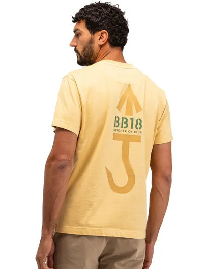 Butcher of Blue Butcher of Blue geel t-shirt korte mouw backprint