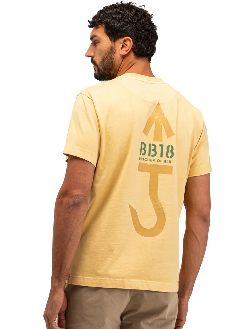 Gele t-shirt ronde hals Butcher of Blue met backprint