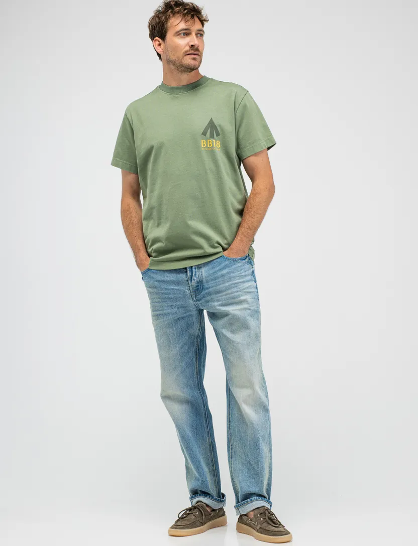 Groen t-shirt ronde hals Butcher of Blue met backprint