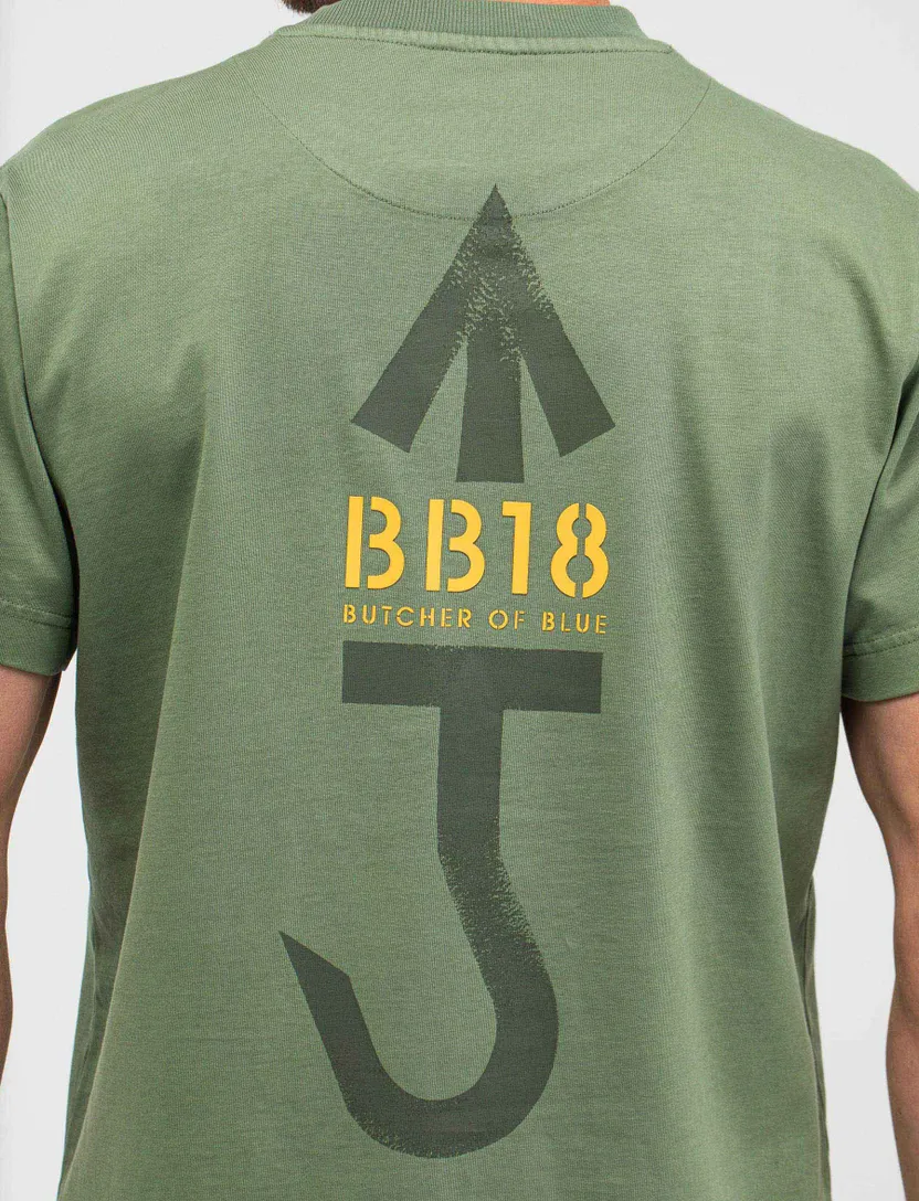 Groen t-shirt ronde hals Butcher of Blue met backprint