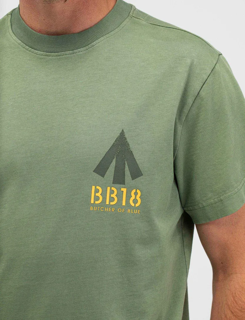Groen t-shirt ronde hals Butcher of Blue met backprint