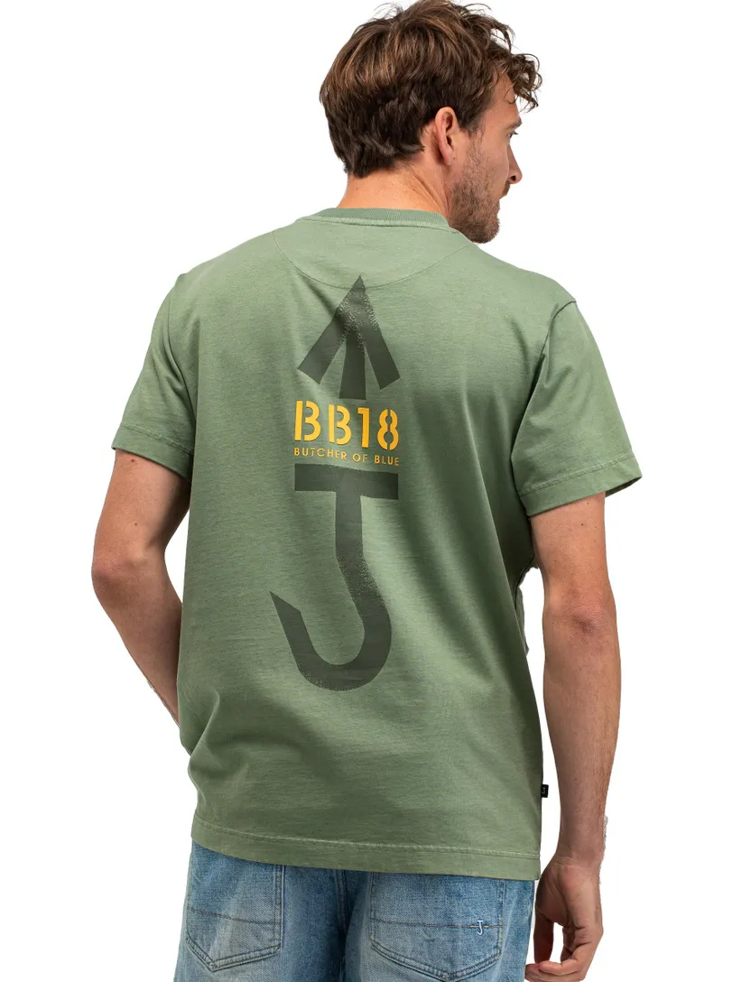 Groen t-shirt ronde hals Butcher of Blue met backprint