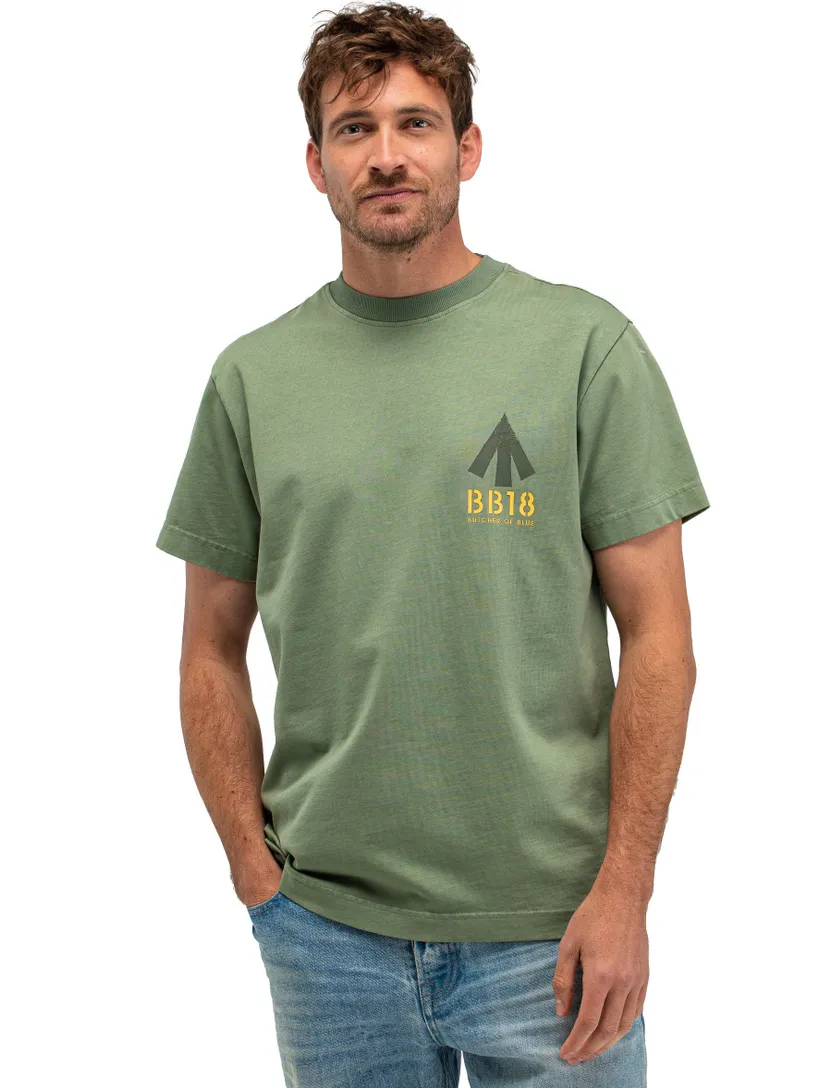 Groen t-shirt ronde hals Butcher of Blue met backprint