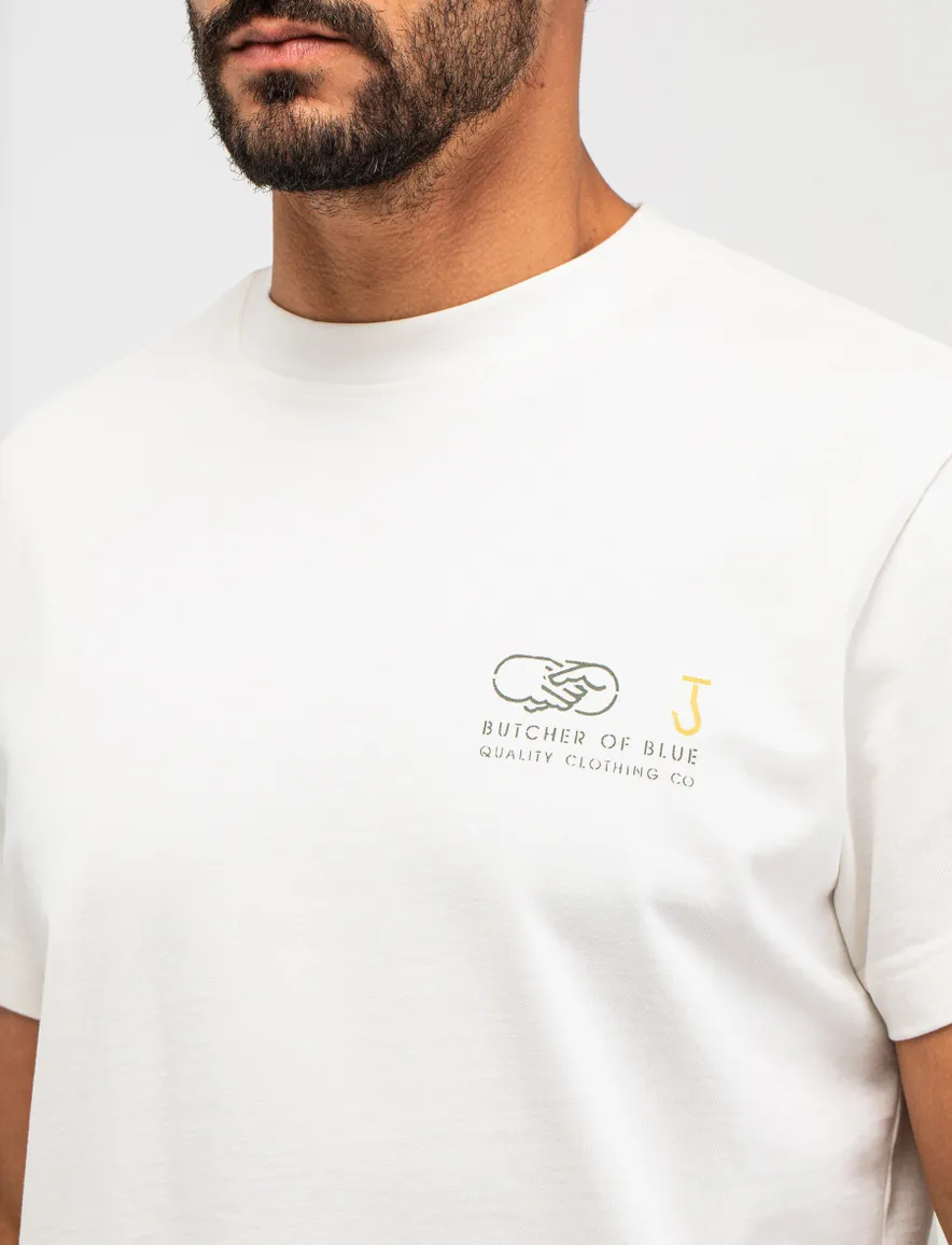 Butcher of Blue t-shirt ronde hals wit met backprint