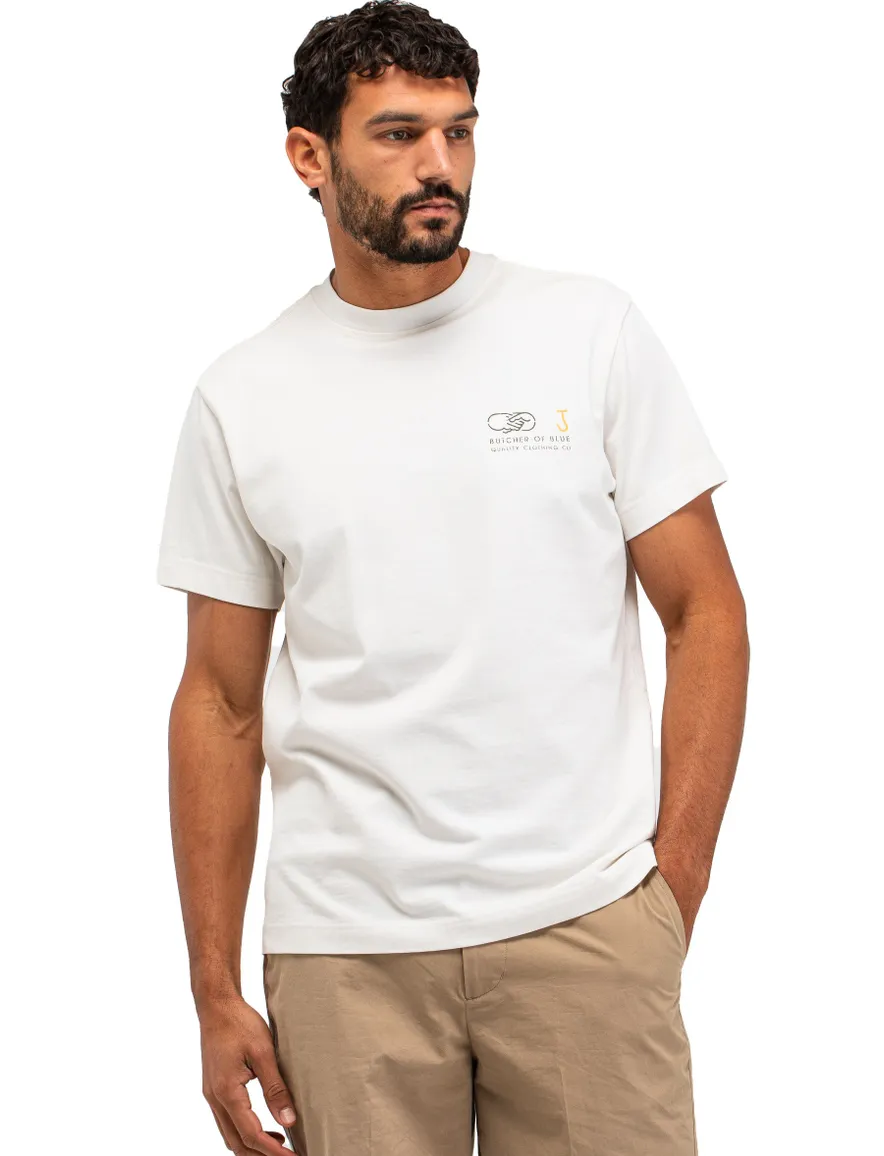 Butcher of Blue t-shirt ronde hals wit met backprint