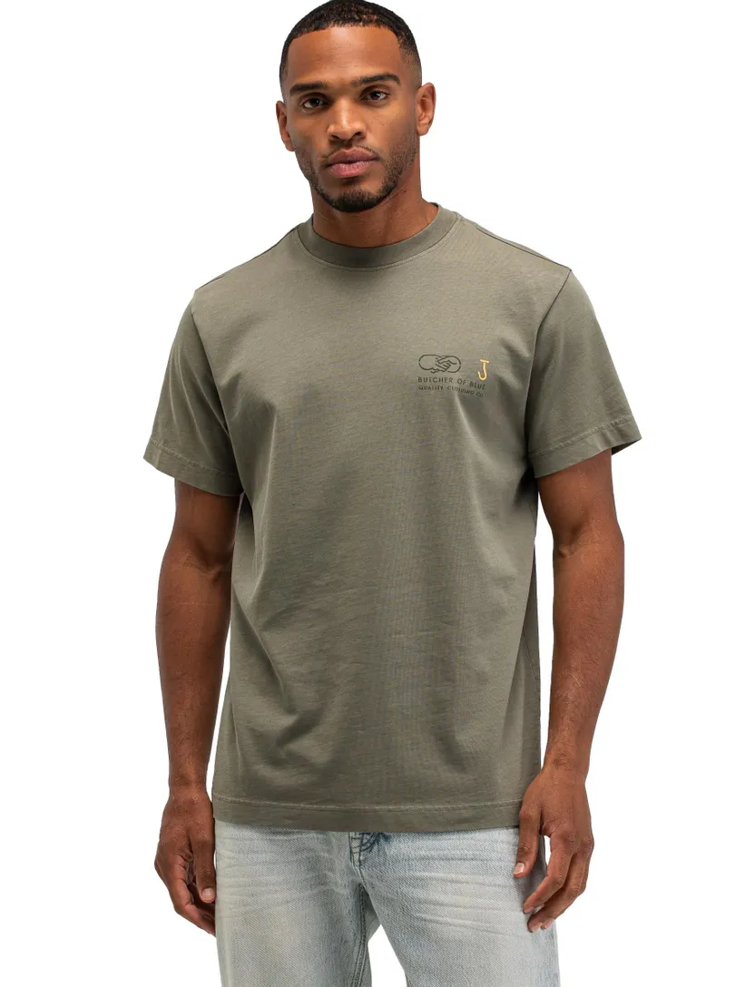 Antraciet t-shirt ronde hals Butcher of Blue met backprint