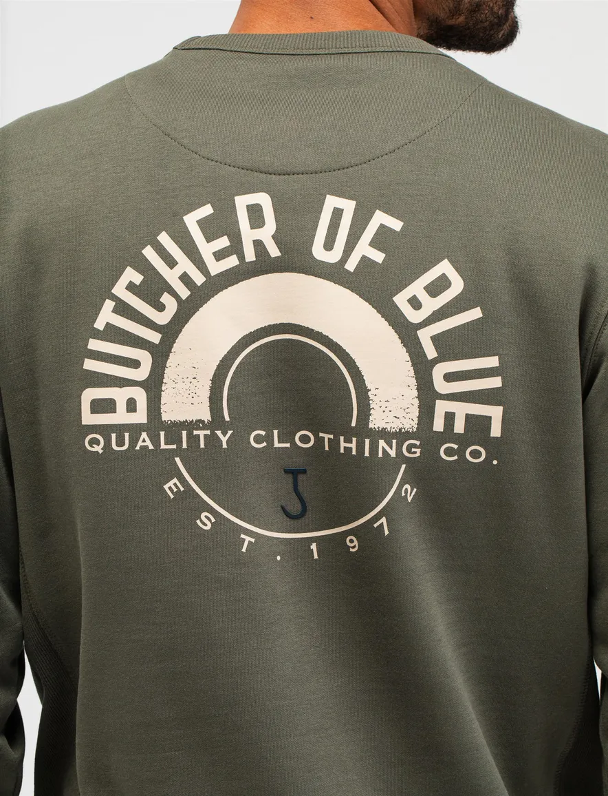 Butcher of blue trui groen katoen