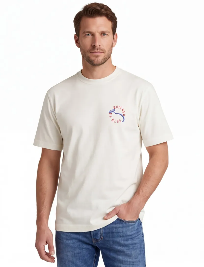 T-shirt Butcher of Blue vintage hook loose tee creme oversized