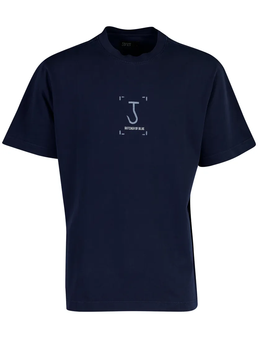 Butcher of Blue T-shirt ronde hals donkerblauw