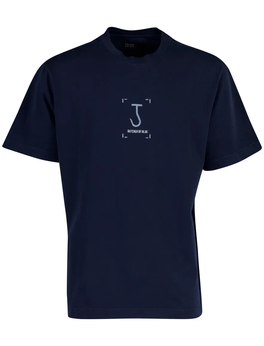 Butcher of Blue T-shirt ronde hals donkerblauw